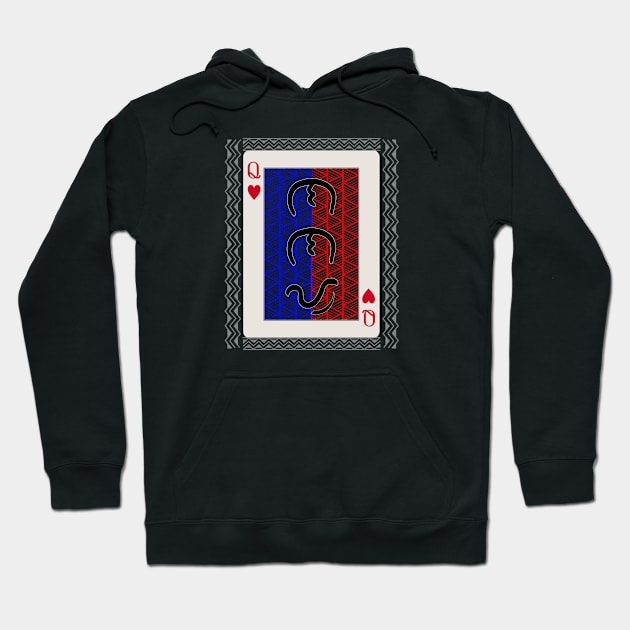 Tribal Art Playing card / Baybayin word Nanay (Mother) Hoodie by Pirma Pinas